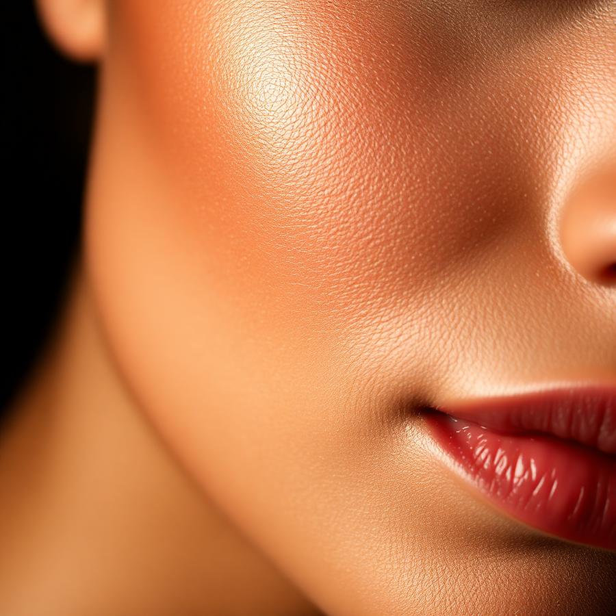Close-up of glowing skin
